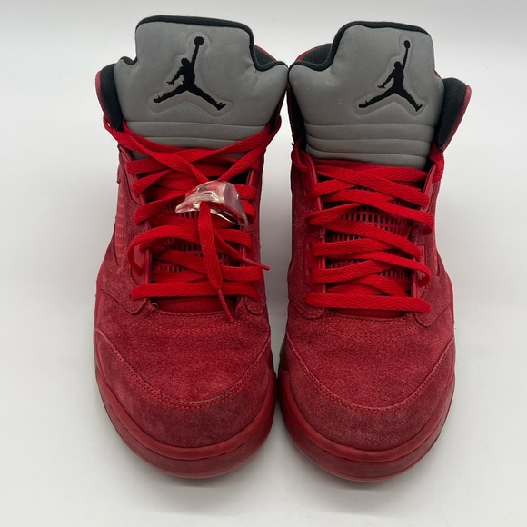 Nike Men’s Size 9.5 Air Jordan 5 Retro Red Suede Lace Up Sneaker 136027-602. - Picture 3 of 13